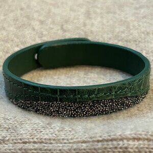 Khirma Eliazov Green Leather Bracelet